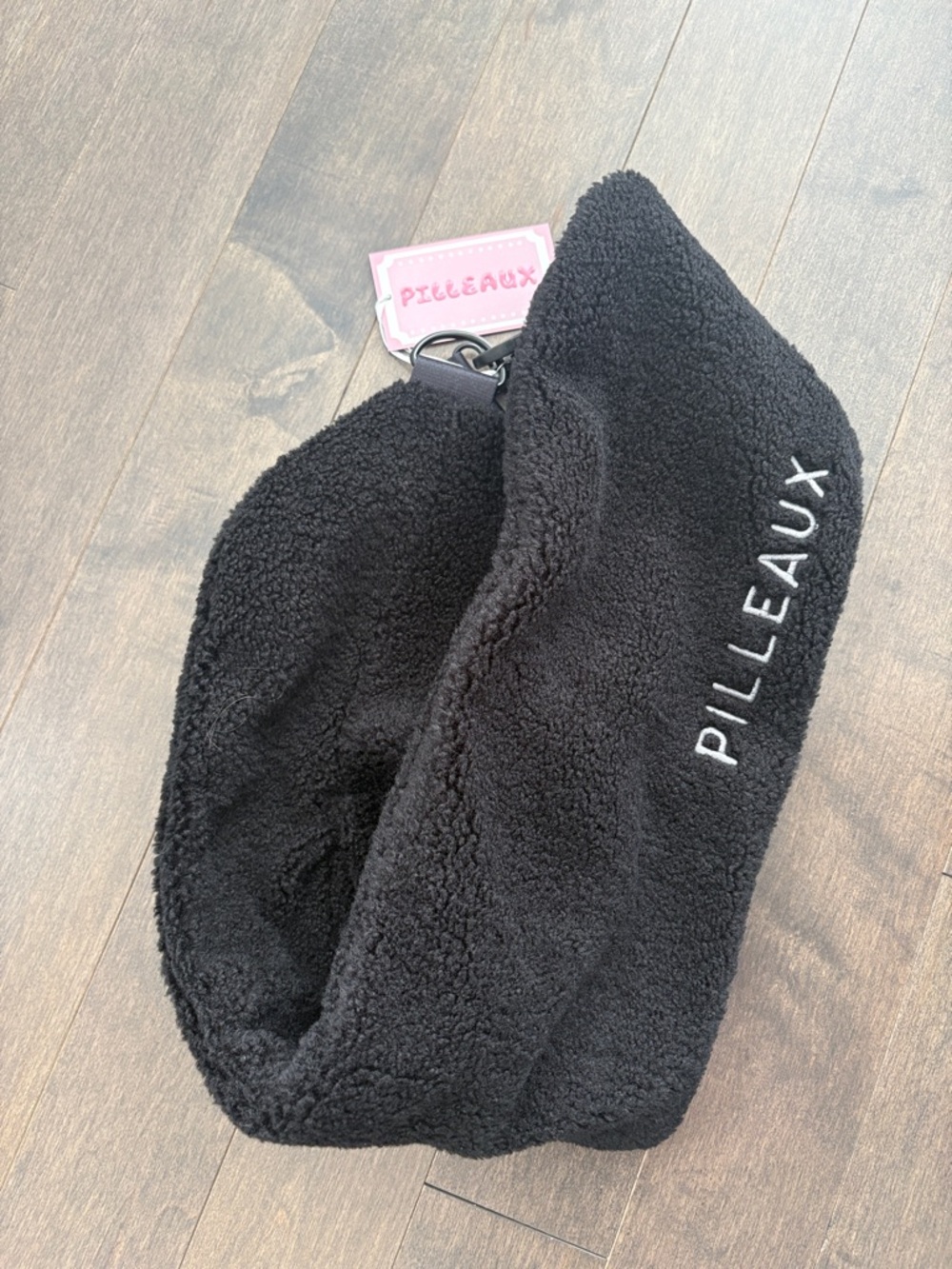 PILLEAUX Bouclé Neck Pillow, Black Travel Bag Luggage Duffle Suitcase Storage - Picture 7 of 10